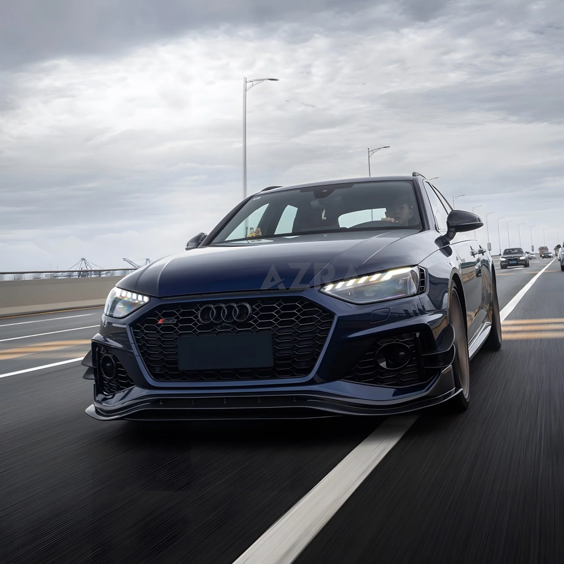 AZRA Audi A4 / S4 | B9.5 | RS Style Customizable Honeycomb Front Grille | 2020 - 2024 - Image 5