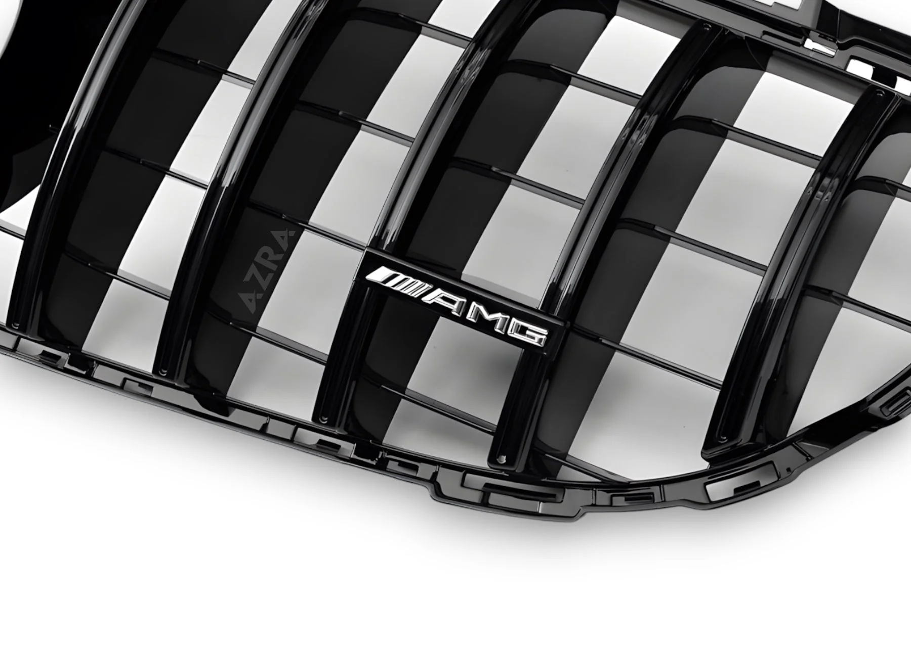 AZRA Mercedes-Benz C Class / C63 / C63s | W205/C205/S205/A205 | AMG GT Panamericana Gloss Black / Chrome Front Grille | 2015 - 2023 - Image 4