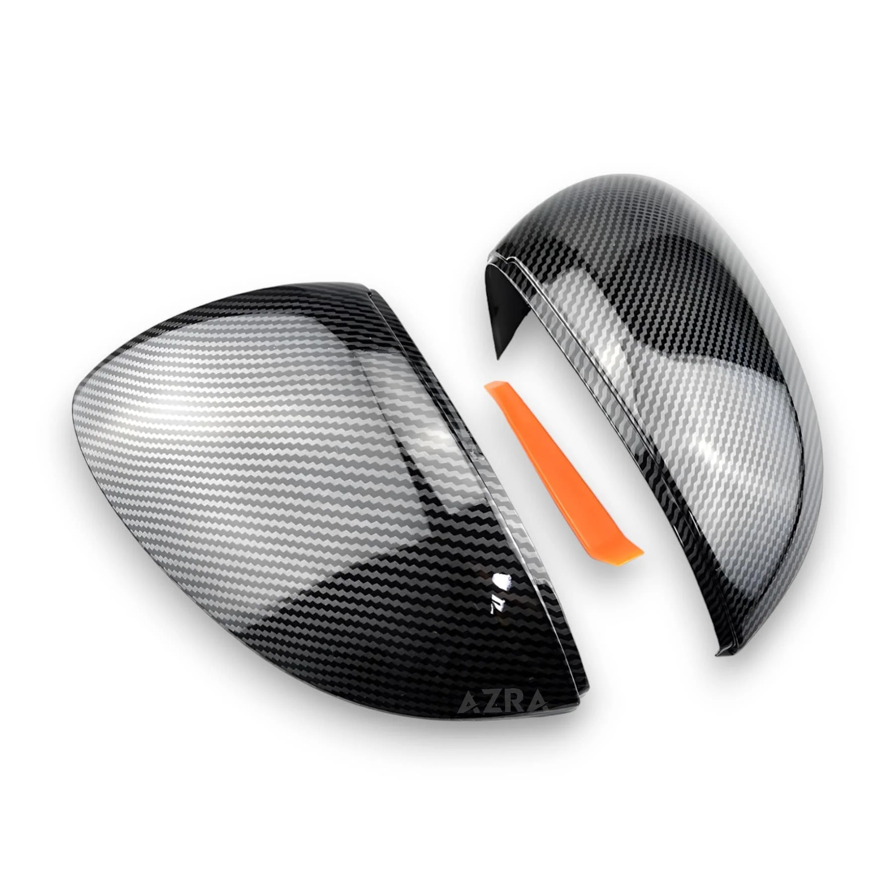 AZRA Volkswagen Golf Mk8 | Gloss Black / Carbon Print Mirror Caps - Image 4