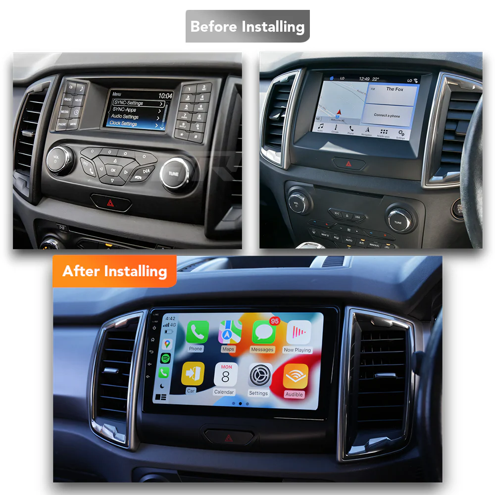 Ford Ranger (2015 - 2022) Multimedia 9" Touchscreen Display + Built-In Wireless Carplay & Android Auto - Image 6