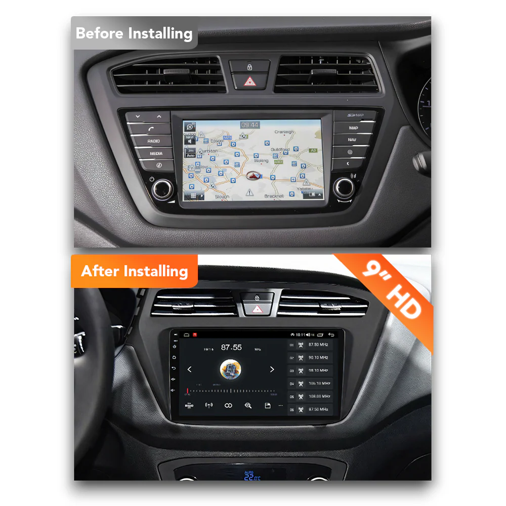 Hyundai i20 (2017 - 2018) Multimedia 9" Touchscreen Display + Built-In Wireless Carplay & Android Auto - Image 6