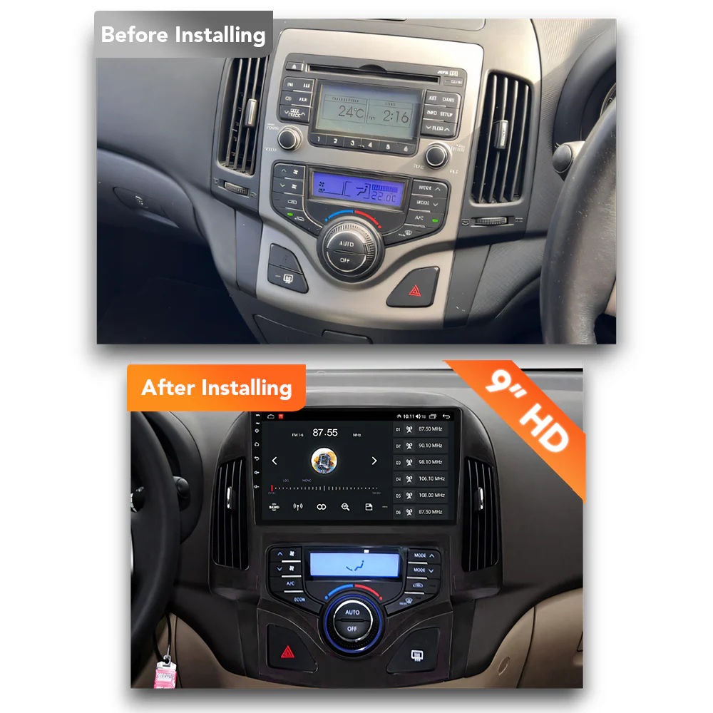 Hyundai i30 (2007 - 2012) Automatic A/C Multimedia 9" Touchscreen Display + Built-In Wireless Carplay & Android Auto - Image 6