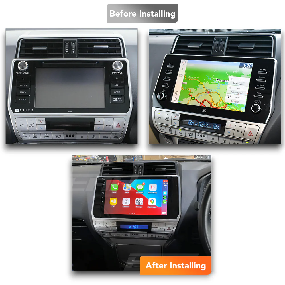 Toyota Prado 150 Series (2017 - 2022) Multimedia 10" Touchscreen Display + Built-In Wireless Carplay & Android Auto - Image 6