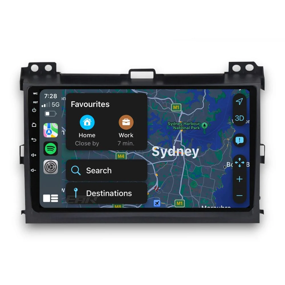 Toyota Prado 120 Series (2003 - 2009) Multimedia 9" Touchscreen Display + Built-In Wireless Carplay & Android Auto - Image 5